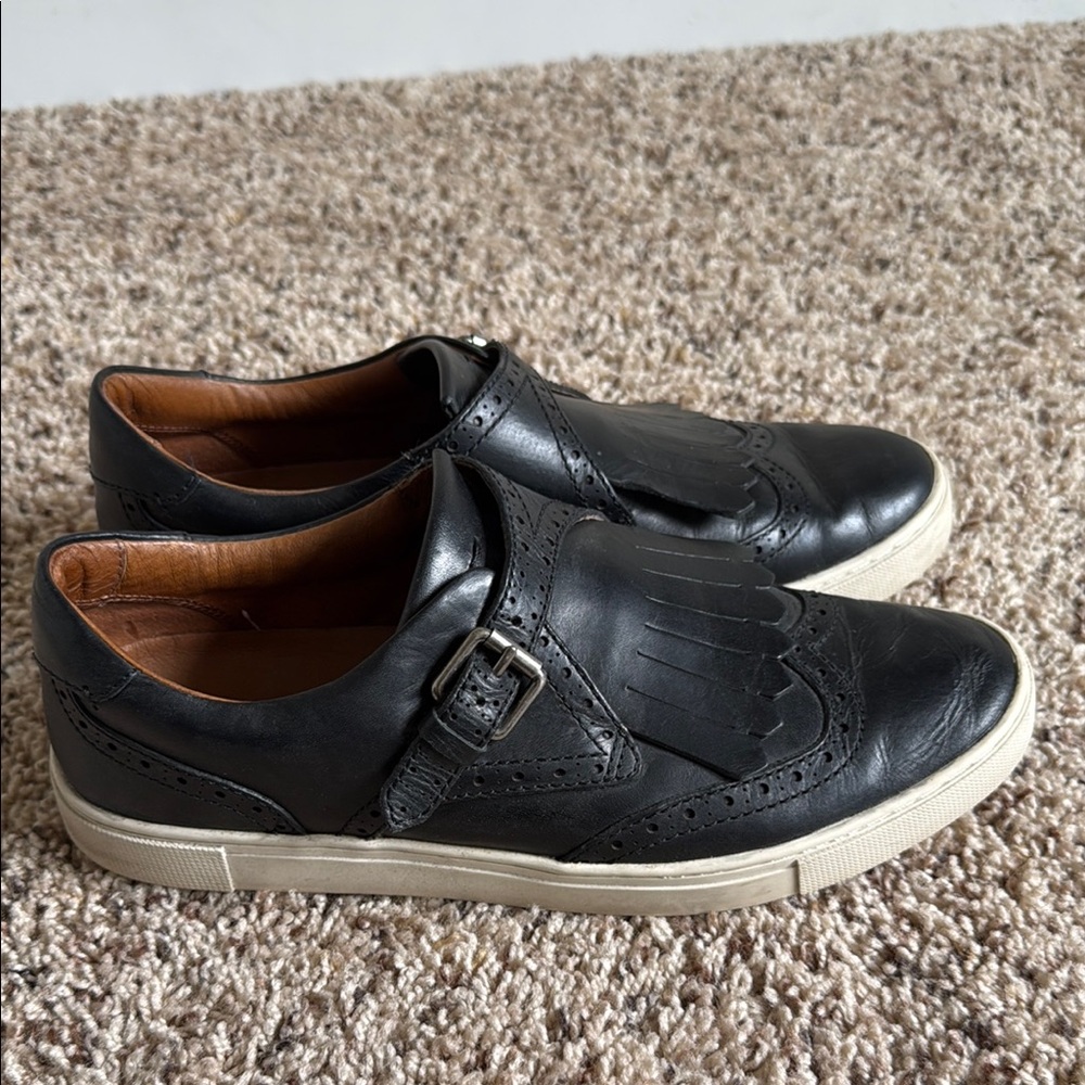 Frye Black Leather Kiltie Loafers - Picture 3 of 8